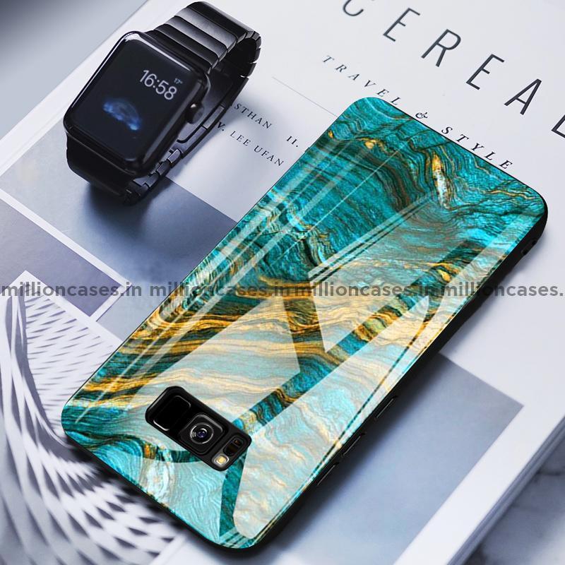 Galaxy S8 Soothing Sea Pattern Marble Glass Back Case casemarts