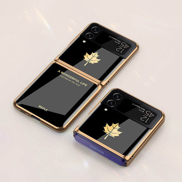 Galaxy Z Flip4 Electroplating Mapple Leaf Soft Case casemarts