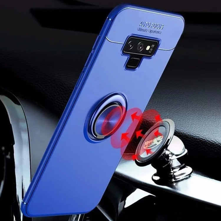 Galaxy Note 9 (3 in 1 Combo) Metallic Ring Case + Tempered Glass + Earphones casemarts