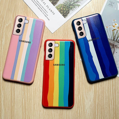 Galaxy S21 Rainbow Liquid Silicone Logo Case casemarts