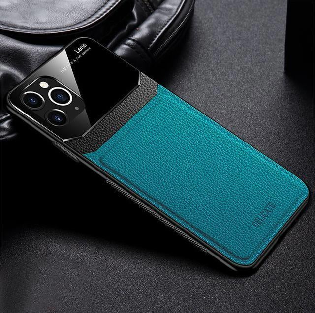 iPhone 11 Series Sleek Slim Leather Glass Case casemarts