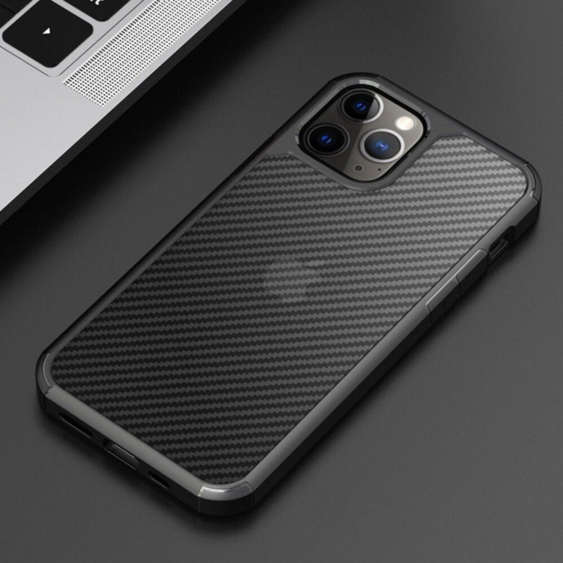 iPhone 12 Opaque Matte Carbon Fiber TPU Armor Case casemarts