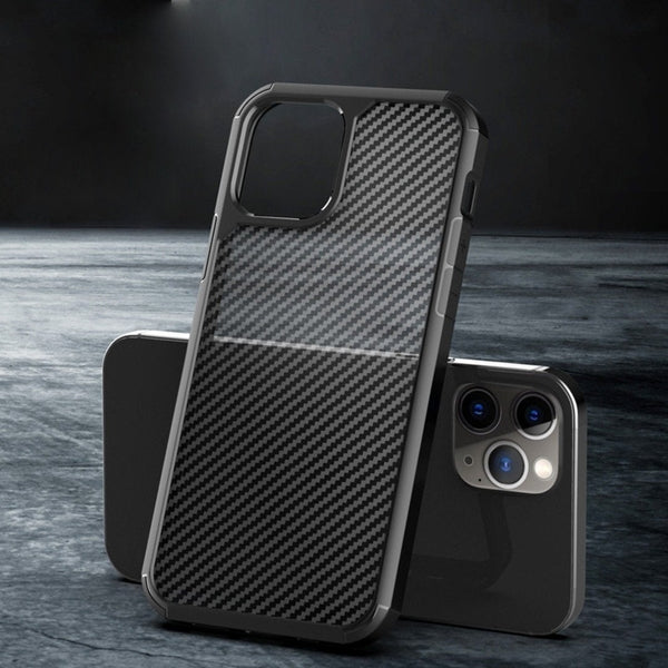 iPhone 12 Opaque Matte Carbon Fiber TPU Armor Case casemarts