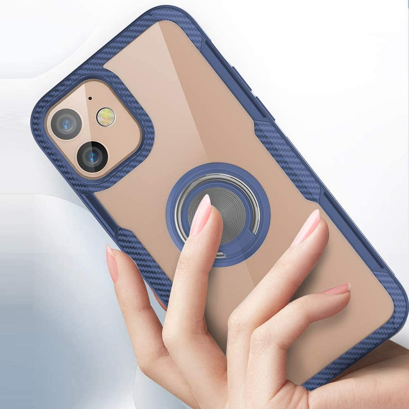 iPhone 12 Shockproof Transparent Metallic Ring Holder Case casemarts