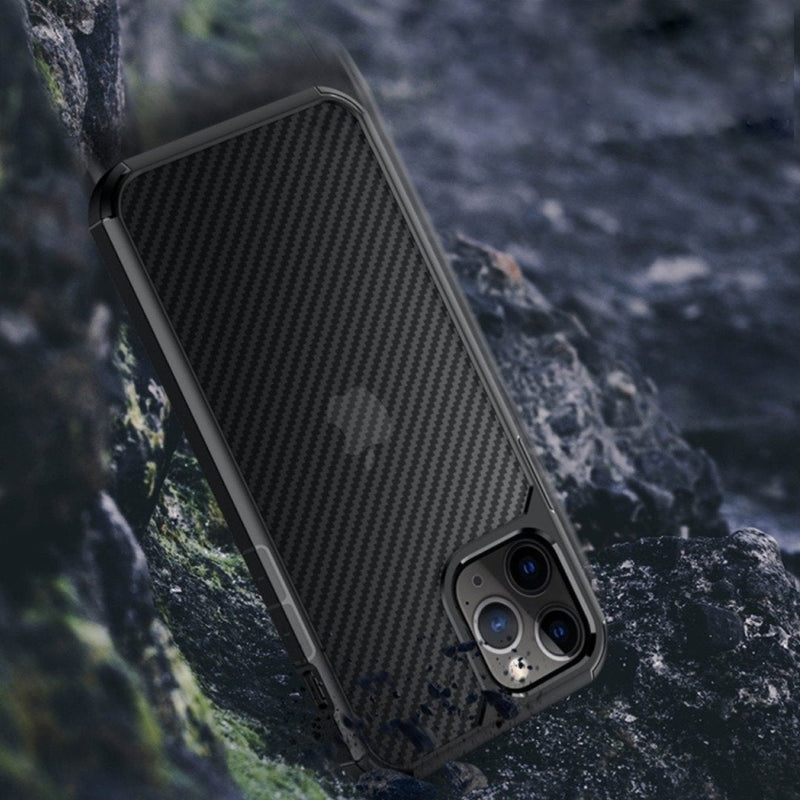 iPhone 12 Mini Opaque Matte Carbon Fiber TPU Armor Case casemarts