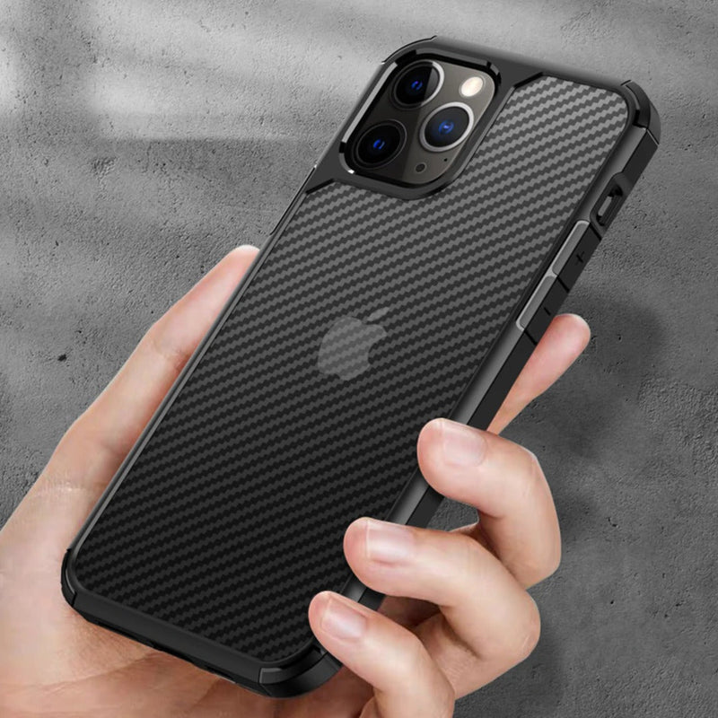 iPhone 12 Series Opaque Matte Carbon Fiber TPU Armor Case casemarts