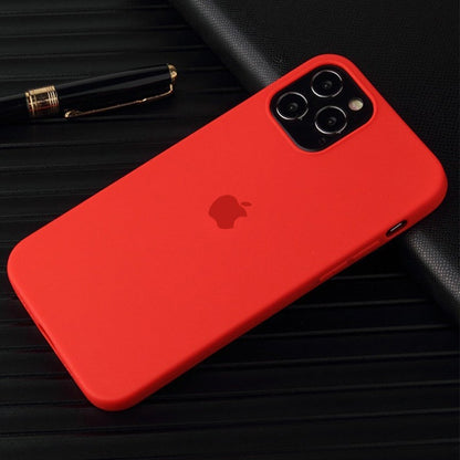 iPhone Series Liquid Silicone Logo Case With Tempered Glass casemarts