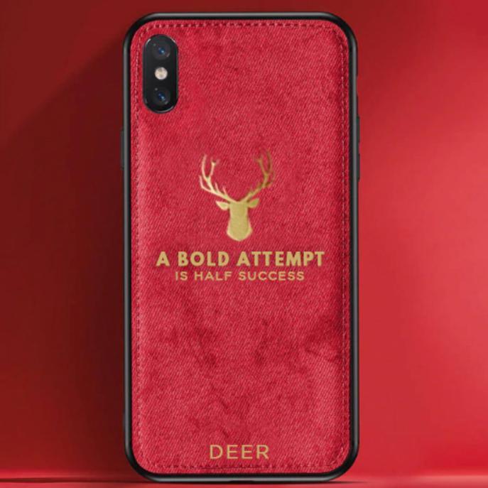 iPhone X Luxury Gold Textured Deer Pattern Soft Case casemarts