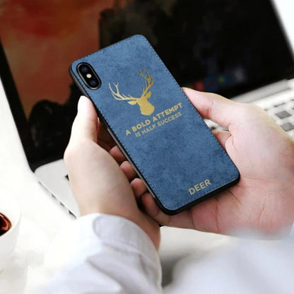 iPhone XR Luxury Gold Textured Deer Pattern Soft Case casemarts