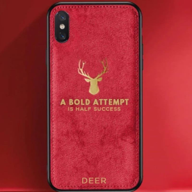 iPhone XR Luxury Gold Textured Deer Pattern Soft Case casemarts