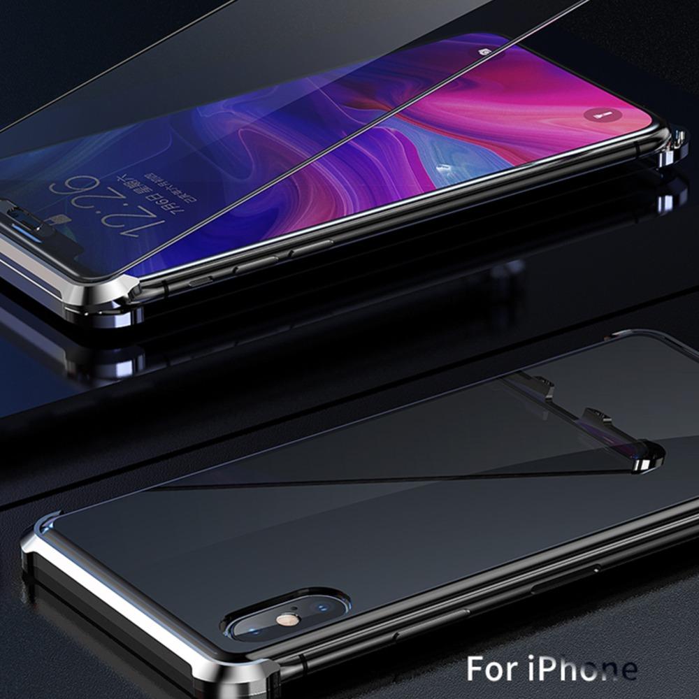 iPhone XR Frameless Auto-Fit (Front+ Back) Magnetic Glass Case casemarts