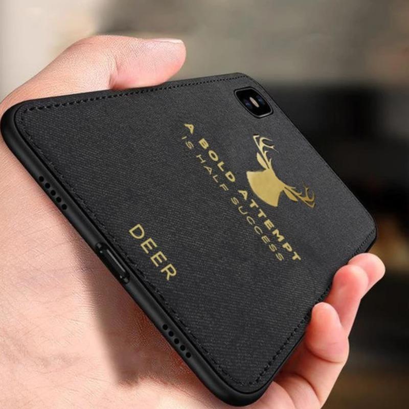 iPhone XR Luxury Gold Textured Deer Pattern Soft Case casemarts