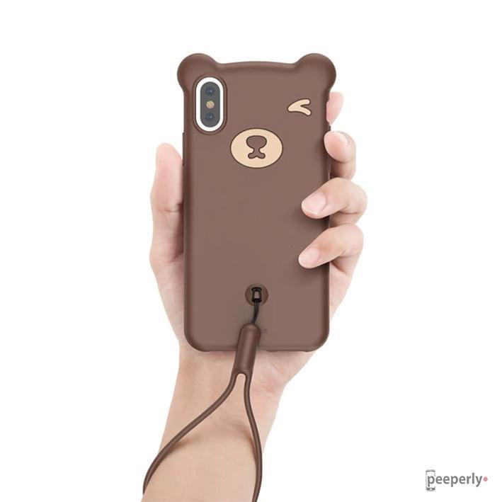 Baseus ® iPhone XS Max Bear Design Silicone Case casemarts