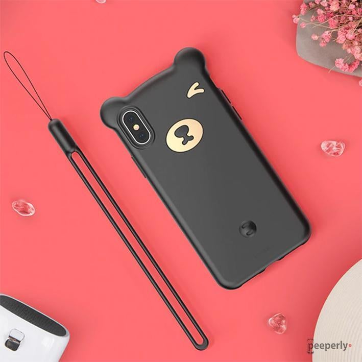 Baseus ® iPhone XS Max Bear Design Silicone Case casemarts