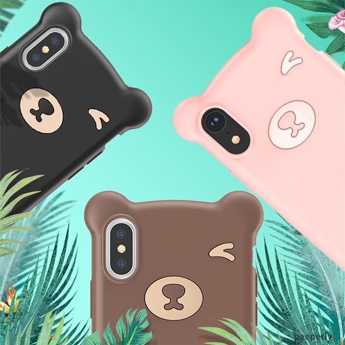 Baseus ® iPhone XS Max Bear Design Silicone Case casemarts