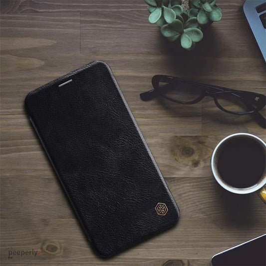 iPhone XS Max Genuine QIN Leather Flip Case casemarts