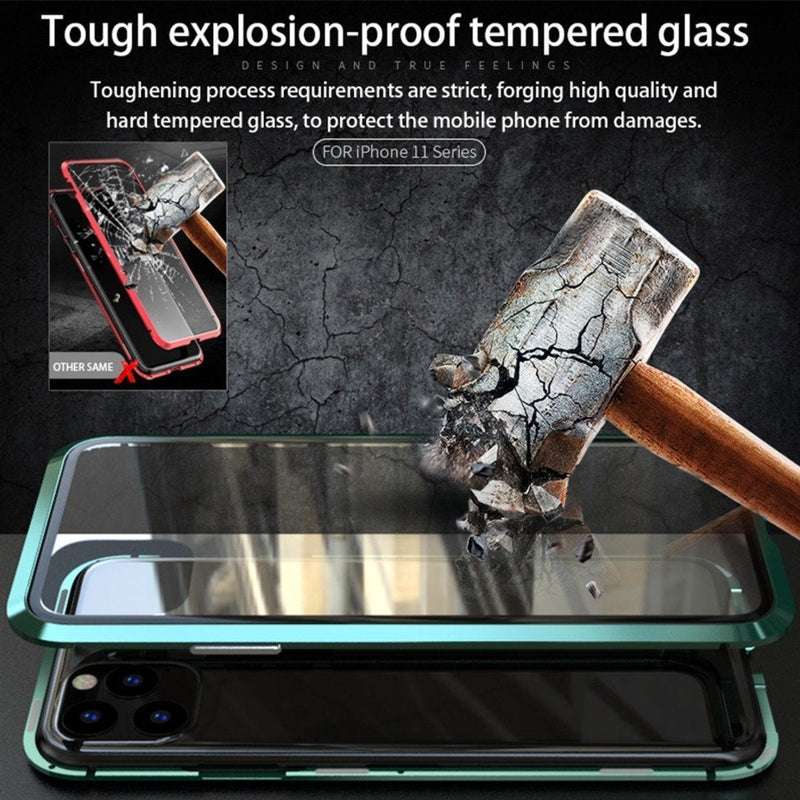 iPhone 11 Series Electronic Auto-Fit (Front+ Back) Glass Magnetic Case casemarts