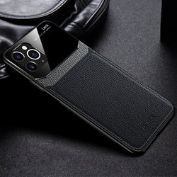 iPhone 11 Sleek Slim Leather Glass Case casemarts