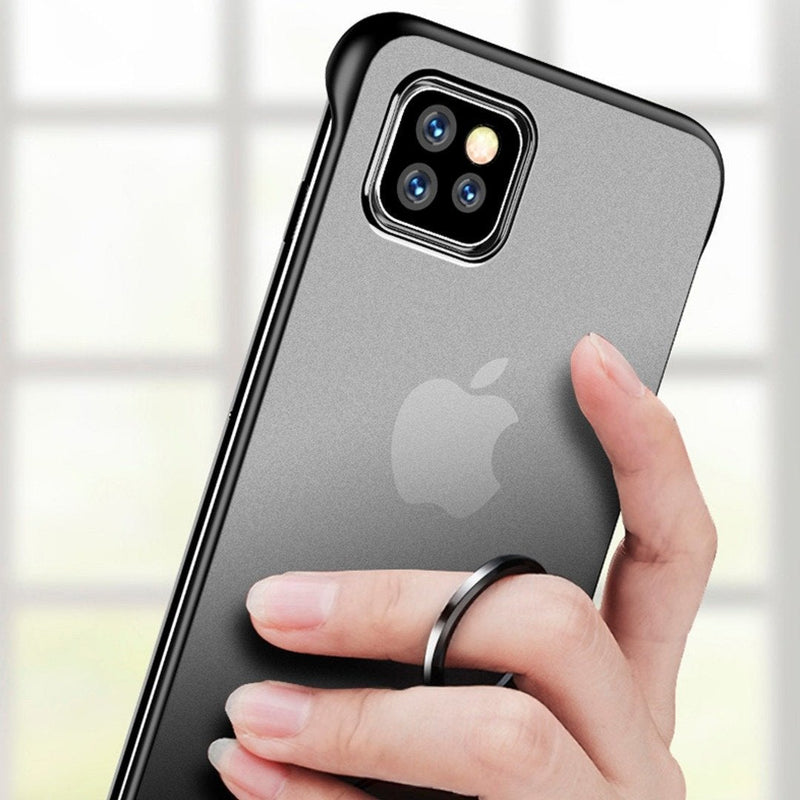 iPhone 11 Series (3 in 1 Combo) Frameless Transparent Case + Tempered Glass + Camera Lens Guard casemarts