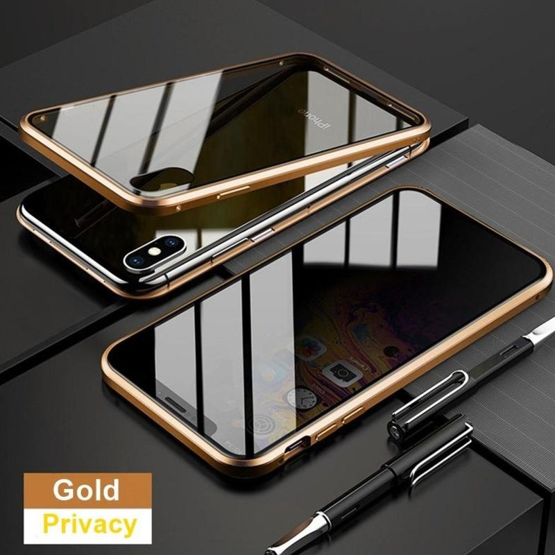 iPhone X Auto-Fit (Front+ Back) Anti Spy Glass Magnetic Case casemarts