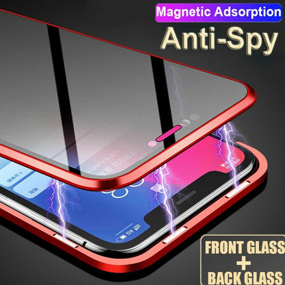 iPhone X Auto-Fit (Front+ Back) Anti Spy Glass Magnetic Case casemarts