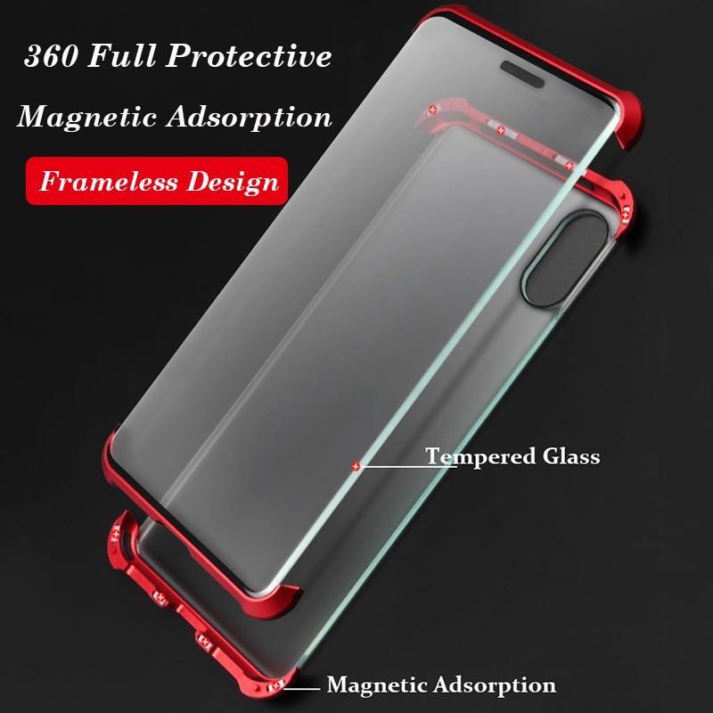 iPhone XR Frameless Auto-Fit (Front+ Back) Magnetic Glass Case casemarts