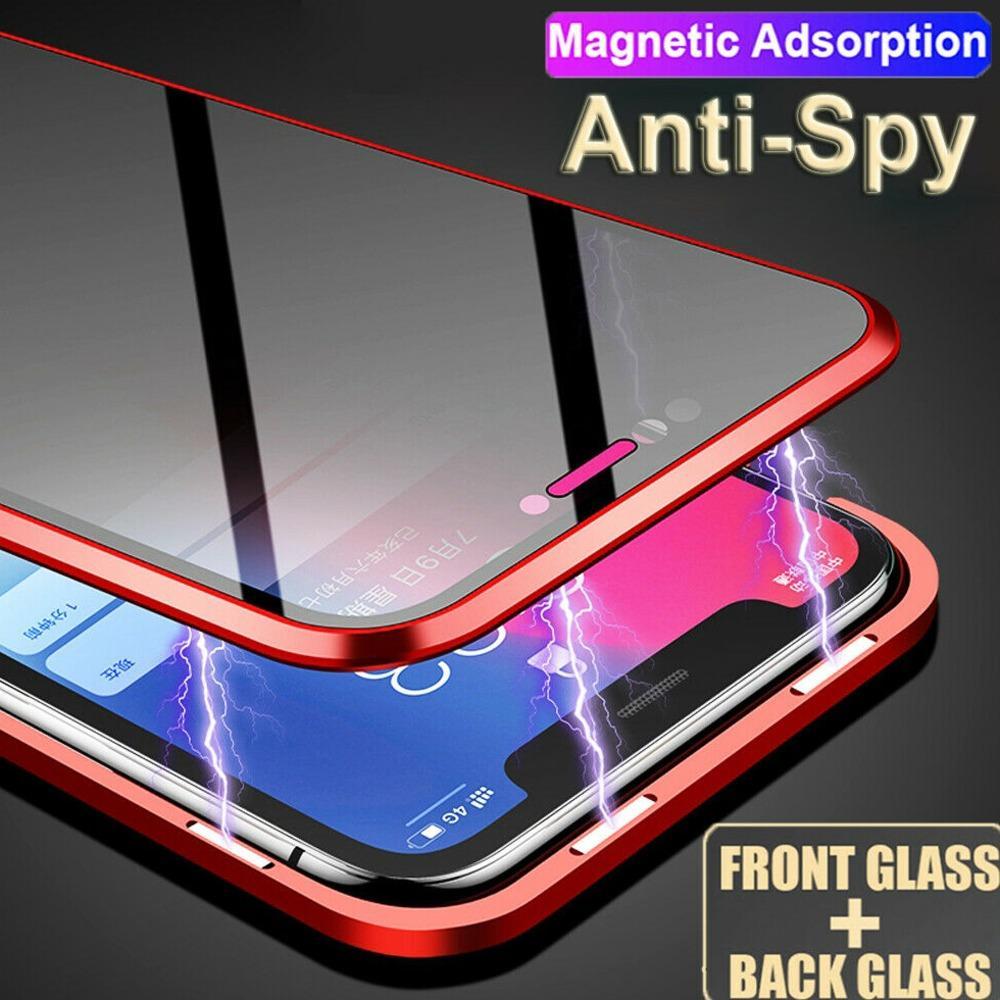 iPhone XS Auto-Fit (Front+ Back) Anti Spy Glass Magnetic Case casemarts