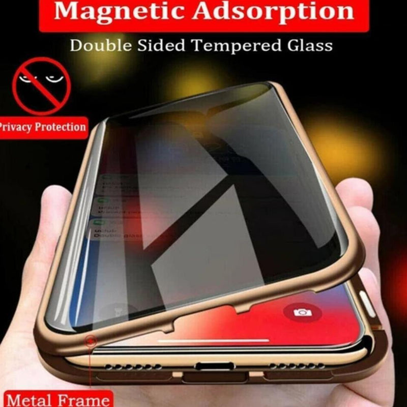 iPhone XS Auto-Fit (Front+ Back) Anti Spy Glass Magnetic Case casemarts