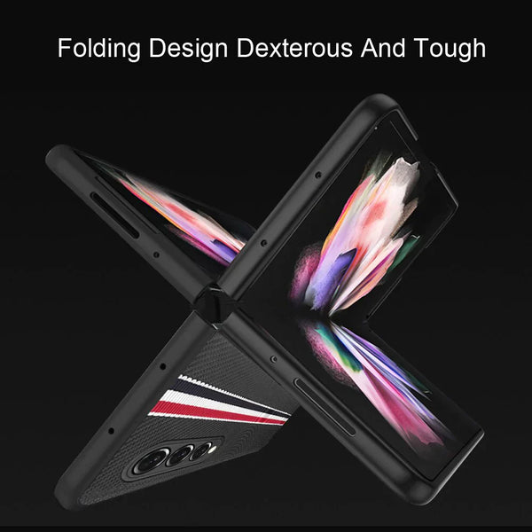 Galaxy Z Fold4 Luxury Leather Splice Case casemarts