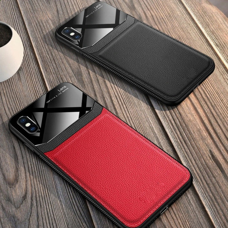 iPhone X Sleek Slim Leather Glass Case casemarts