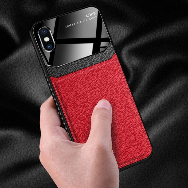 iPhone X Sleek Slim Leather Glass Case casemarts