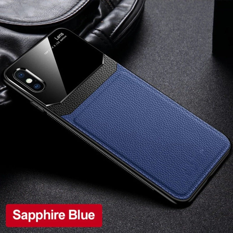 iPhone X Sleek Slim Leather Glass Case casemarts