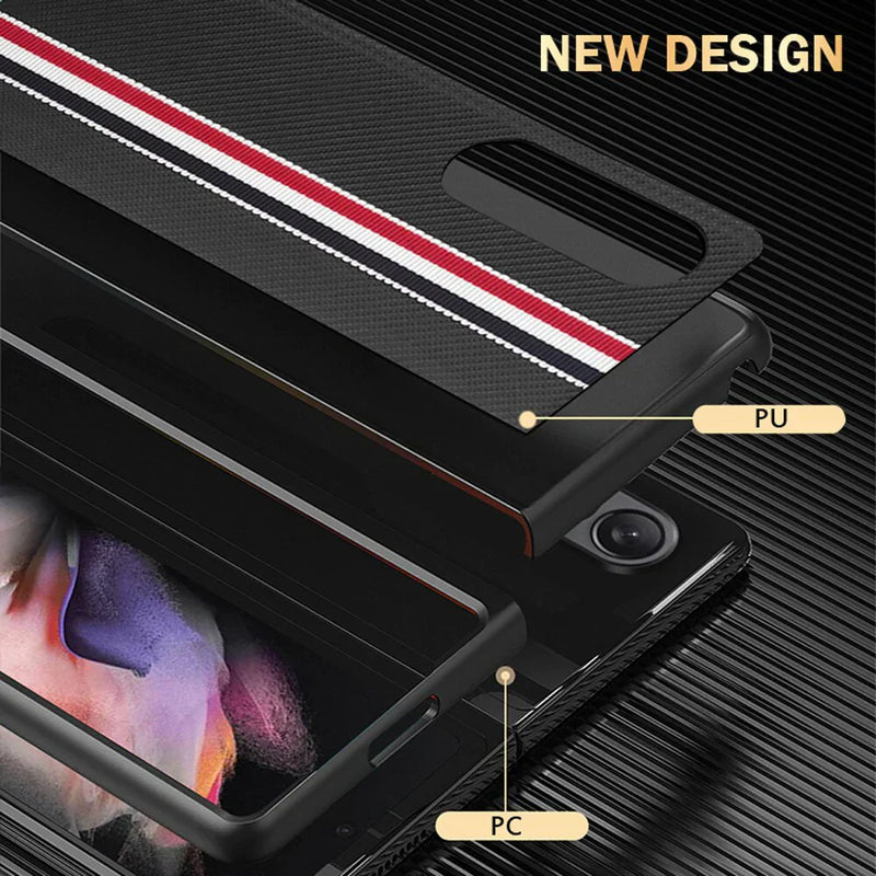 Galaxy Z Fold4 Luxury Leather Splice Case casemarts