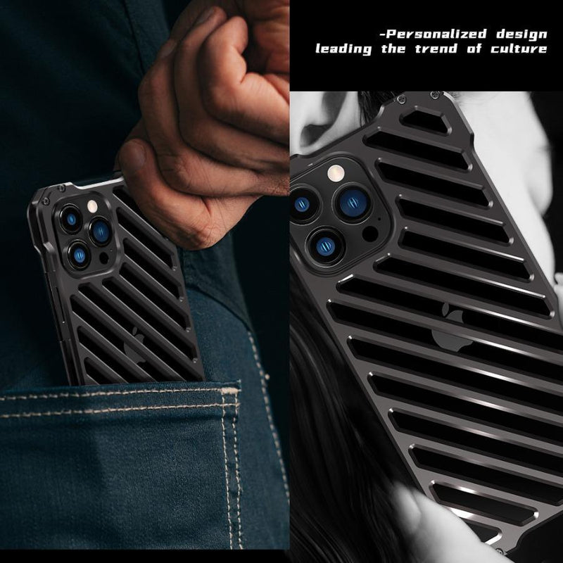 iPhone 14 R-Just Aluminium Alloy Grill Case casemarts