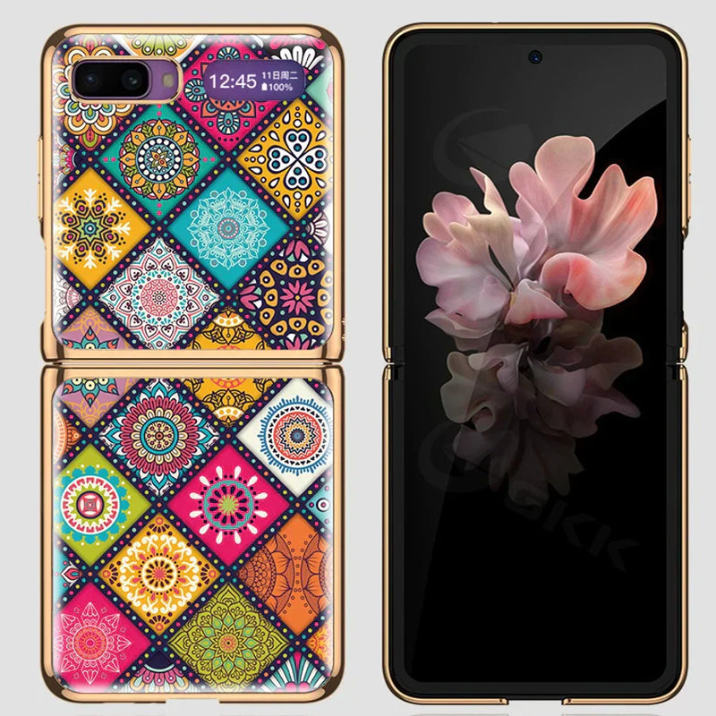 Galaxy Z Flip4 Prismatic Pattern Glass Case casemarts