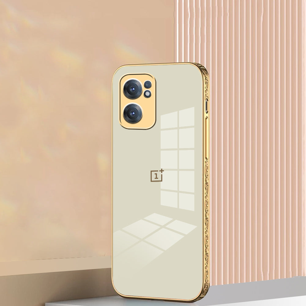 OnePlus Nord CE 2 Embossed TPU Gold Edge Design Case casemarts