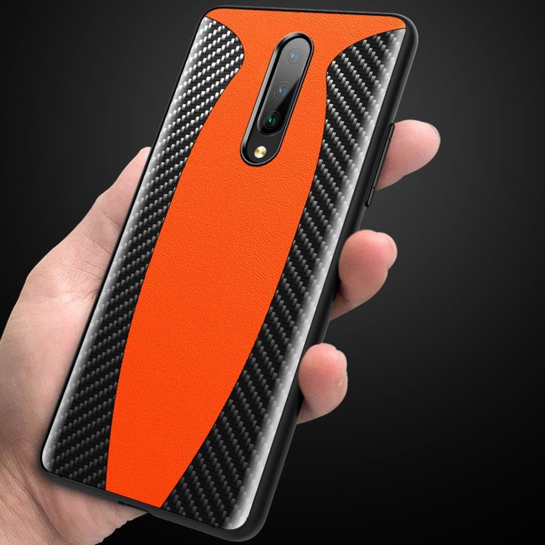 OnePlus 8 Mclaren Style Carbon Leather Texture Case casemarts