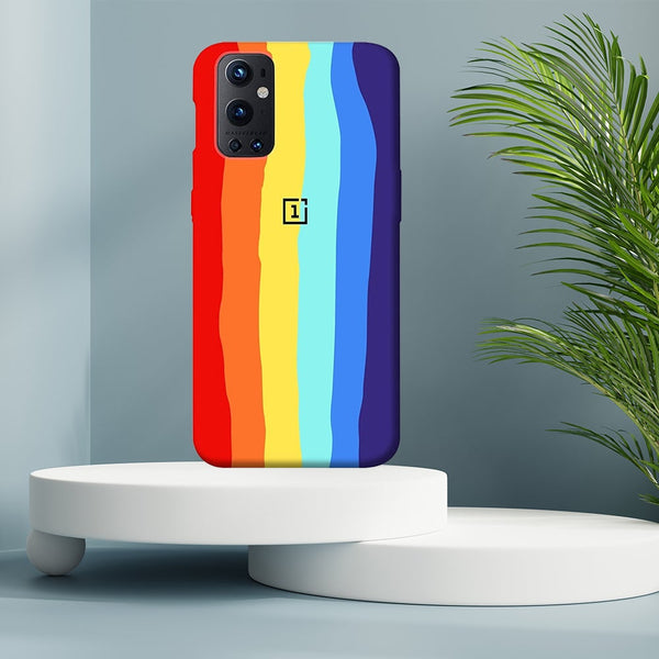 OnePlus 9 Rainbow Liquid Silicone Logo Case casemarts