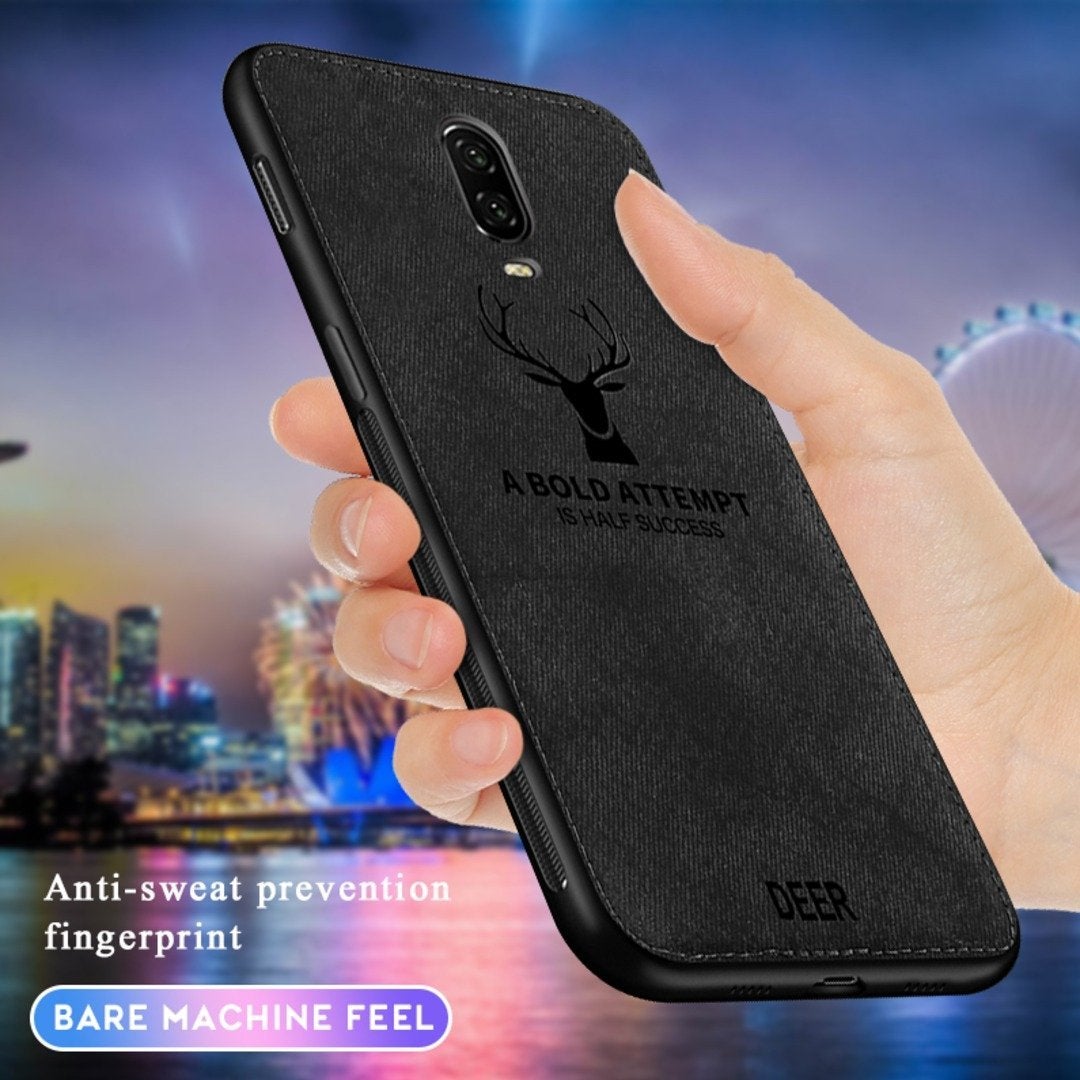 OnePlus 6T (3 in 1 Combo) Deer Case + Tempered Glass + Earphones casemarts