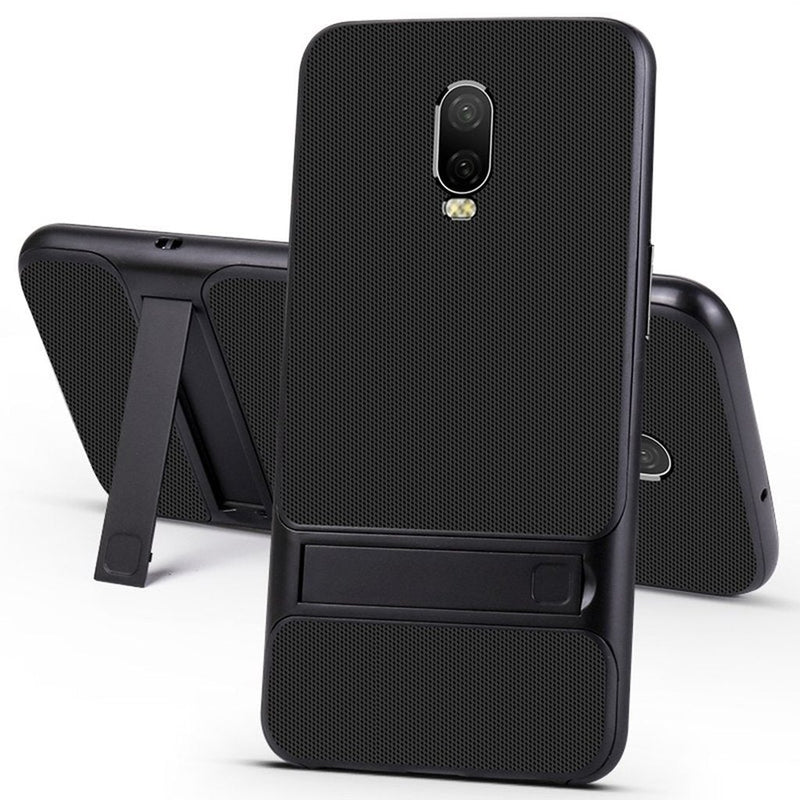 OnePlus 6T Silicone Bracket Dual Hybrid Kickstand Case casemarts