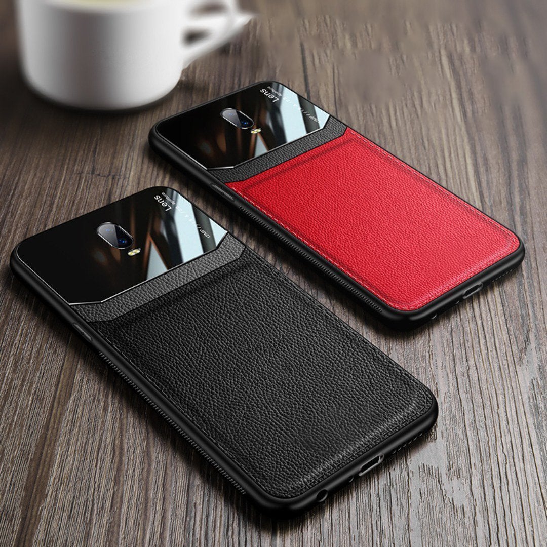 OnePlus 7 Sleek Slim Leather Glass Case casemarts