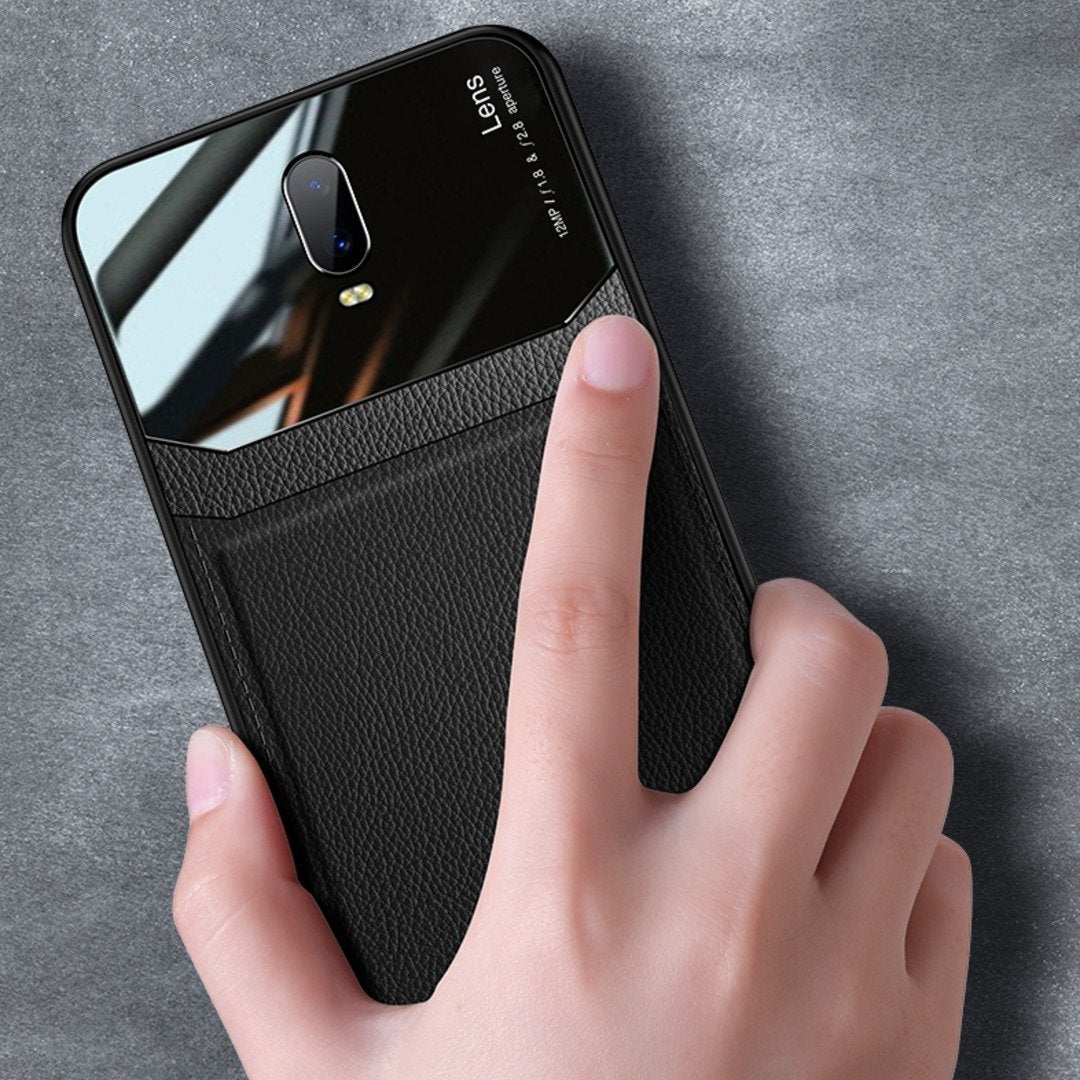 OnePlus 7 Sleek Slim Leather Glass Case casemarts