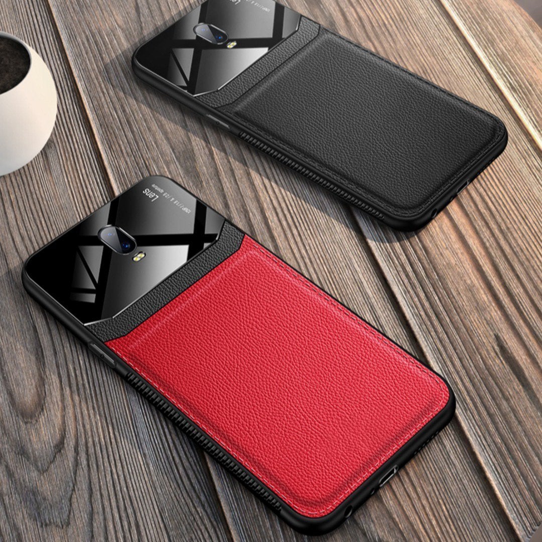 OnePlus 7 Sleek Slim Leather Glass Case casemarts