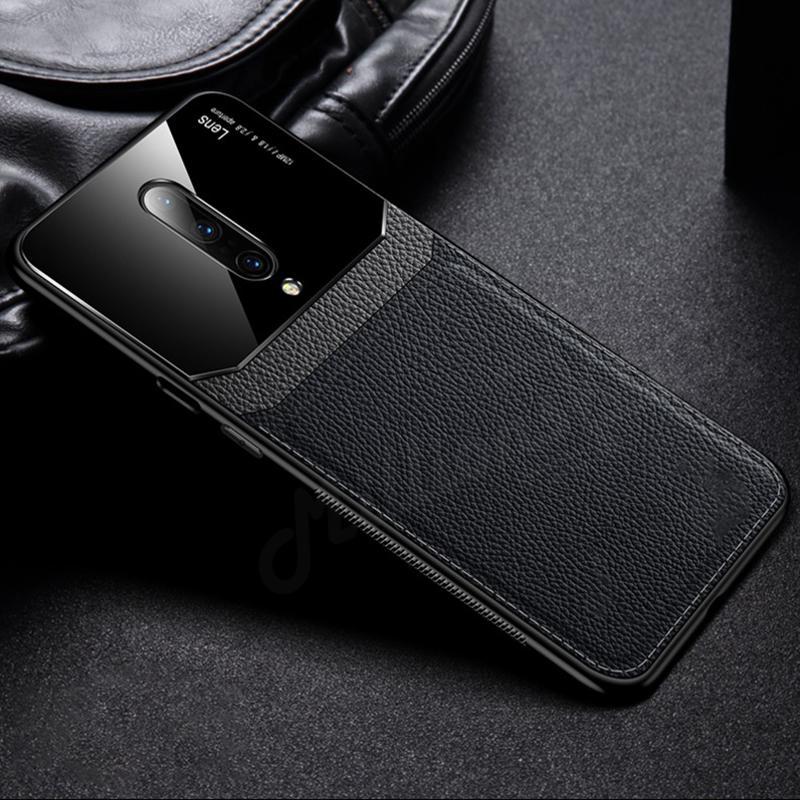 OnePlus 7T Pro Sleek Slim Leather Glass Case casemarts