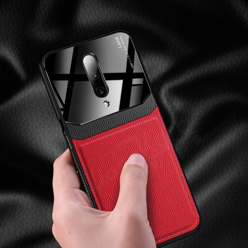 OnePlus 7T Pro Sleek Slim Leather Glass Case casemarts