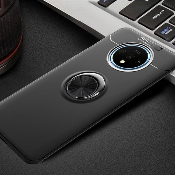 OnePlus 7T Metallic Finger Ring Holder Matte Case casemarts