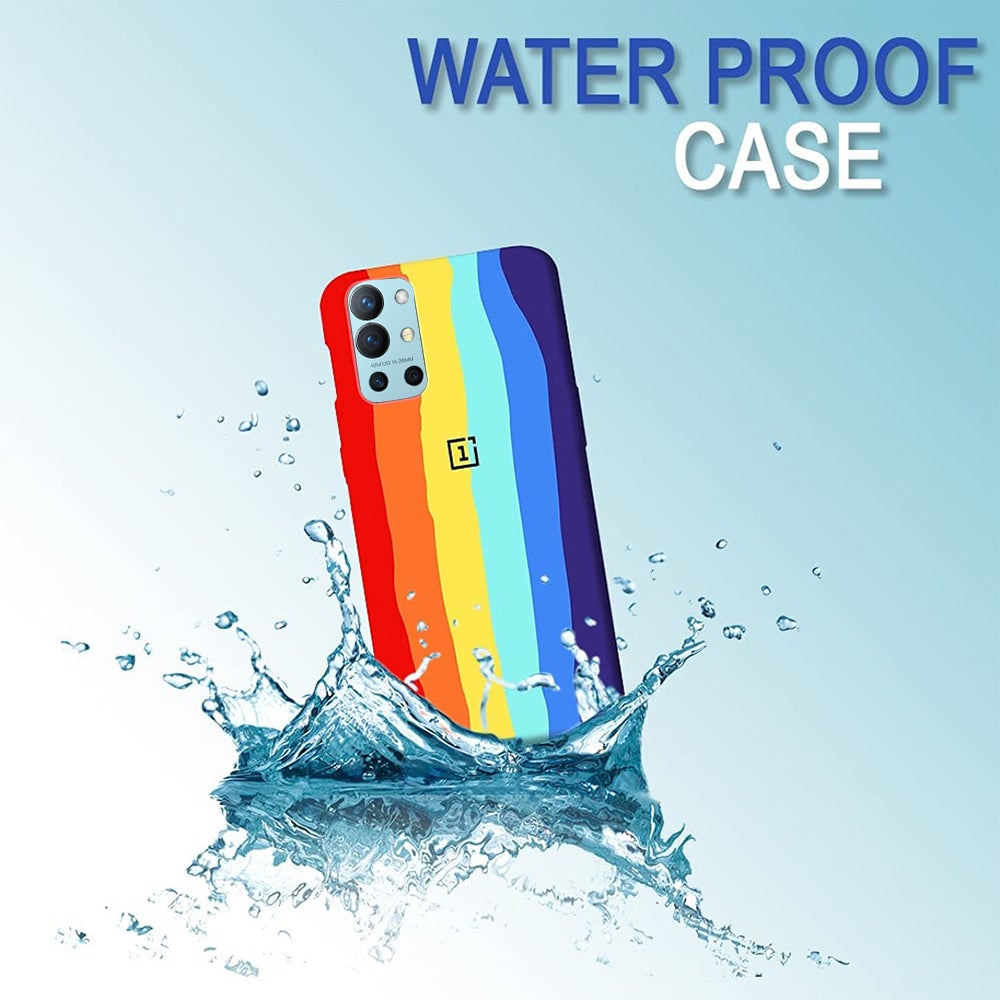 OnePlus 9R Rainbow Liquid Silicone Logo Case casemarts