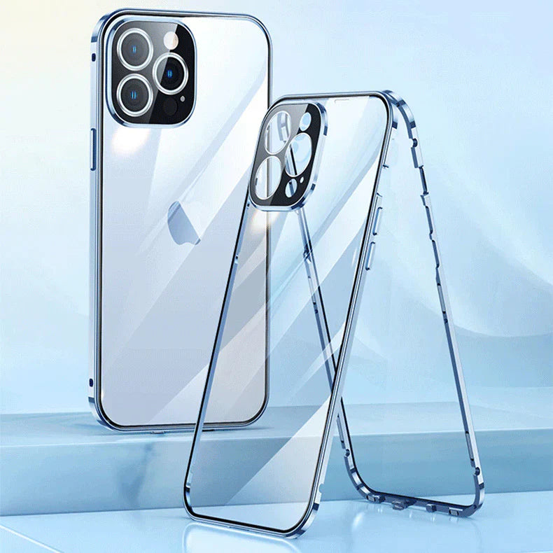 2024 Magnetic Glass Double-Sided Privacy Phone Case For iPhone pipi