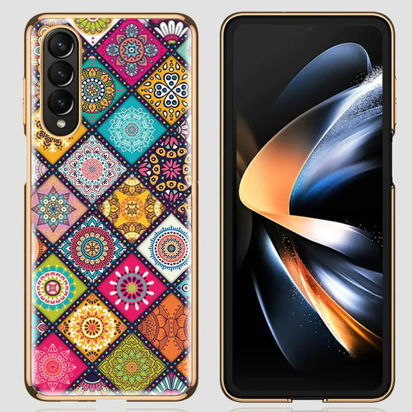 Galaxy Z Fold4 Prismatic Pattern Glass Case casemarts