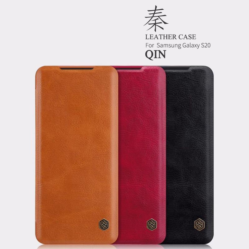 Galaxy S20 Genuine QIN Leather Flip Case casemarts